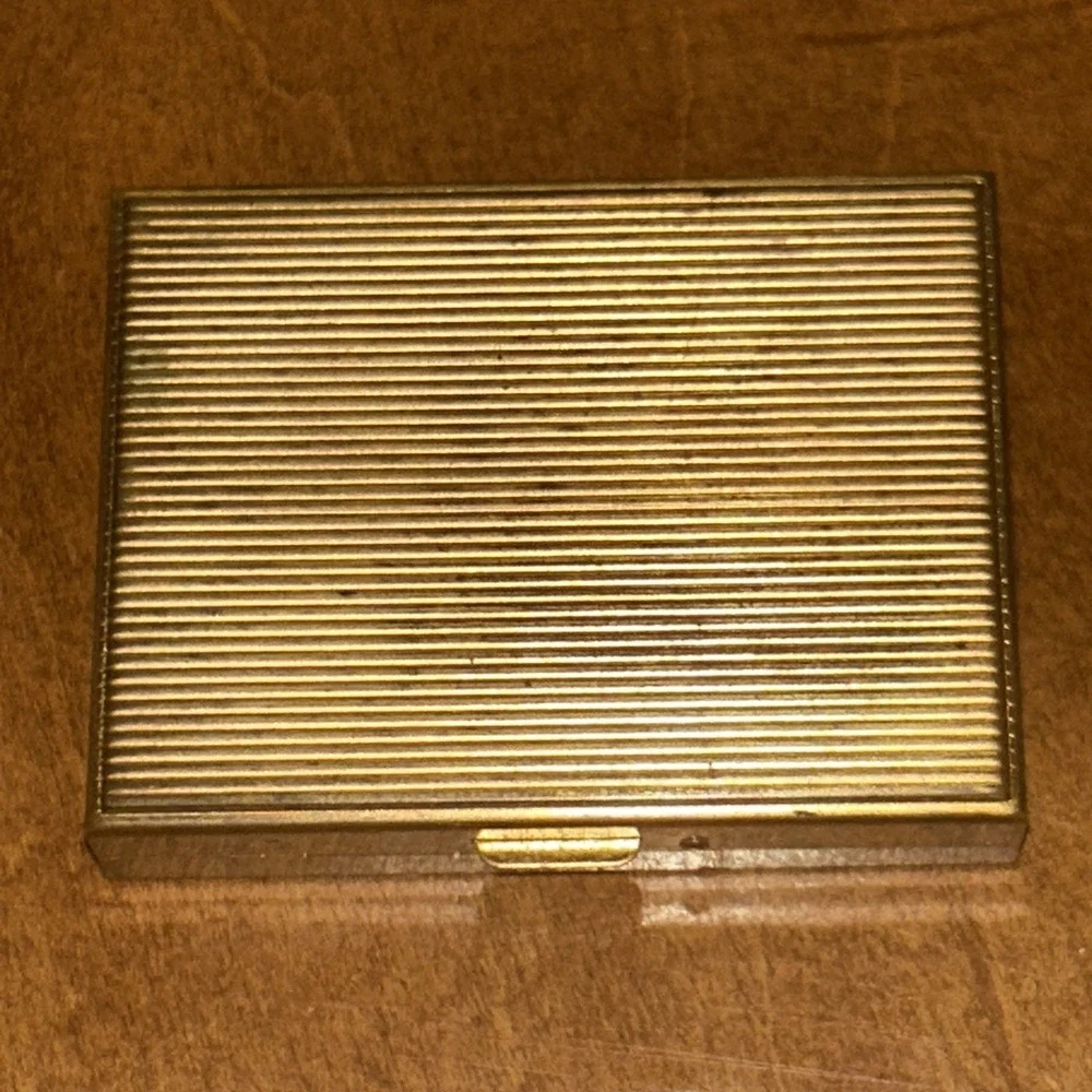 Vtg Gillette Golden Razor w‎ Blades Case Mirror Shaving Travel Blades Set Lot F1